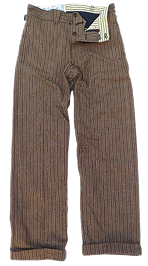 Brown Pinstripe Straight Pants